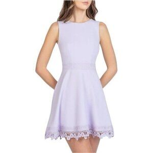 NEW w/tag B DARLIN Juniors' Crochet-Trimmed Scuba Fit & Flare Dress Size 3/4